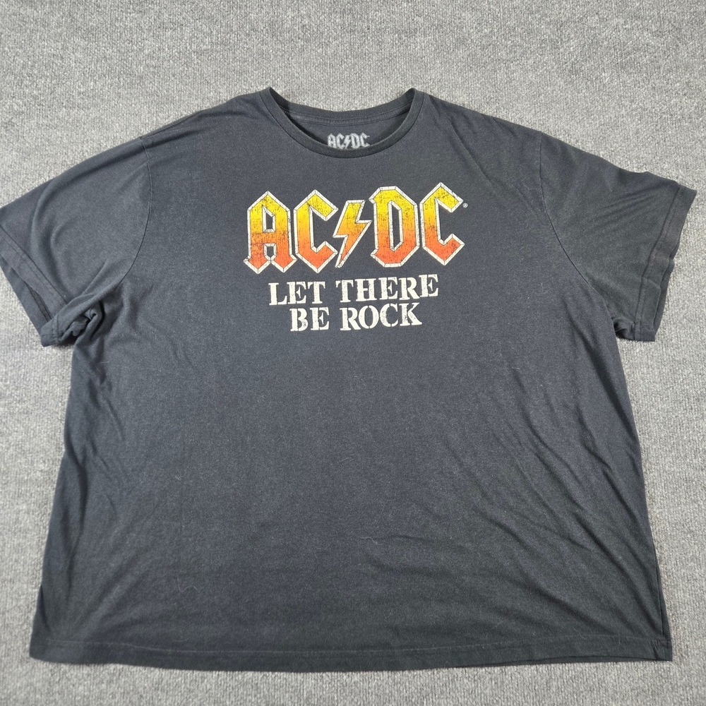 AC/DC Graphic T-Shirt Mens 4XB Black Let There Be Rock Band Tee